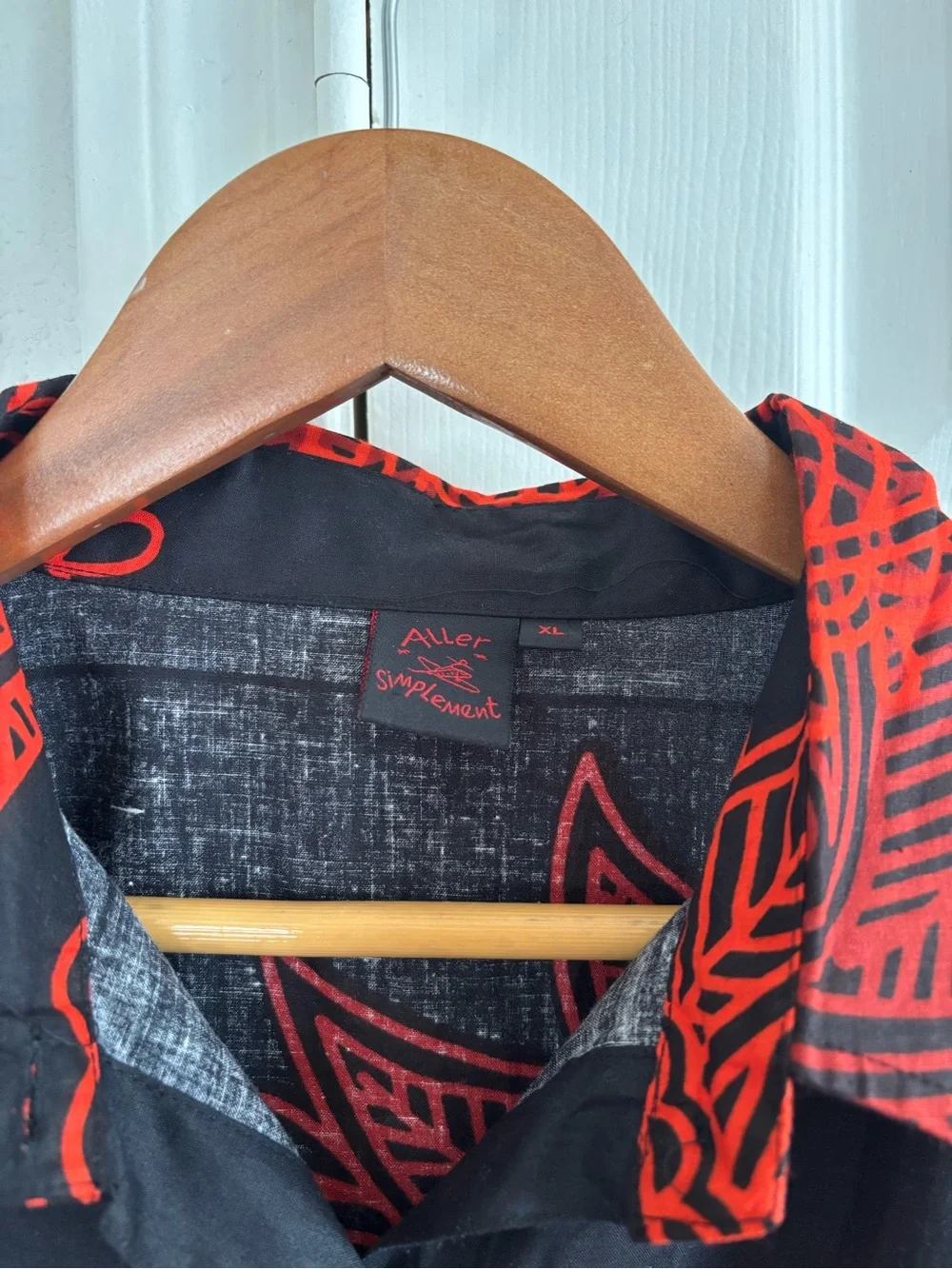 Aller Simplement Button Shirt Belted Black Orange Cotton Boho‎ Dress Size XL